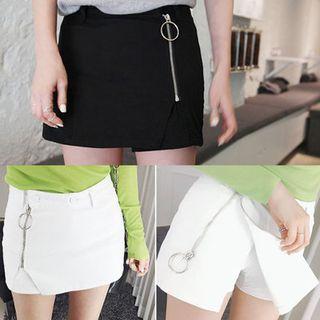 Zip-detailed Mini Skort