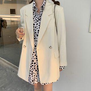 Plain Blazer / Dotted Shirt