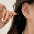 Rhinestone Alloy Sterling Silver Cuff Earring E4165 - 1 Pc - Gold - One Size