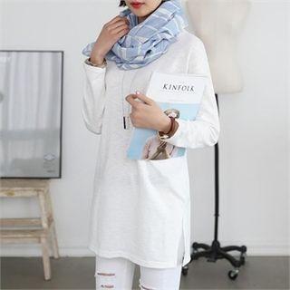 Long-sleeve Crewneck Long T-shirt