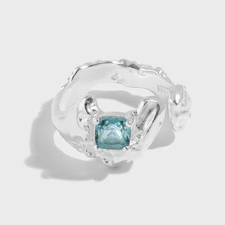 Cz Open Ring Silver - One Size