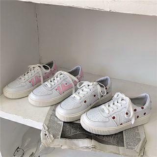 Strawberry Print Lace Up Sneakers