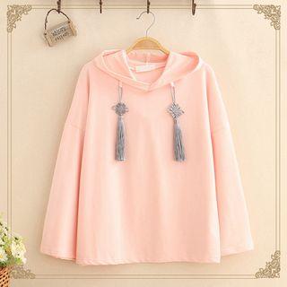 Chinese Embroidered Drawstring Hooded Top