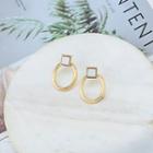 925 Sterling Silver Hollow Hoop Drop Earring 1 Pair - S925 Sterling Silver Pin - One Size