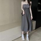 Tie-side Plain Tube Dress