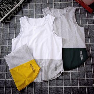 Color Block Lettering Tank Top