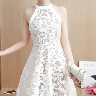 Sleeveless Lace A-line Mini Dress
