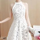Sleeveless Lace A-line Mini Dress
