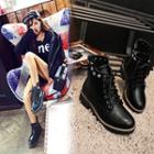 Star Studded Lace-up Short Boots