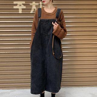 Crew Neck Sweater / Midi Denim Jumper Dress