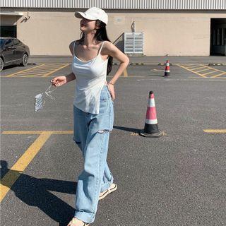 Spaghetti Strap Side Split Top