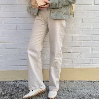 Pile-lined Straight-leg Pants