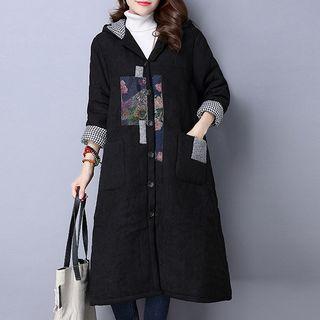 Pocketed Hooded Padded Coat
