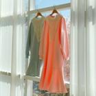 Laced Ruffled Sweatshirt Dress (midi/long)