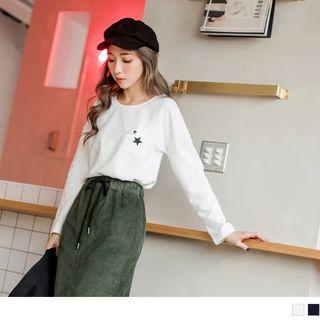 Star Embroidered Pocket T-shirt