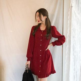 Frill-collar Shirtdress