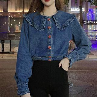 Heart Button Denim Jacket