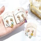 Non-matching Faux Pearl Unicorn & Shooting Star Dangle Earring