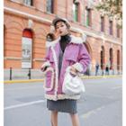 Faux Shearling Trim Padded Jacket