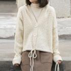 Knit Button-up Jacket Off White - One Size