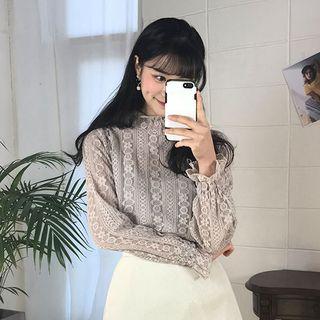 Frill-neck Laced Top