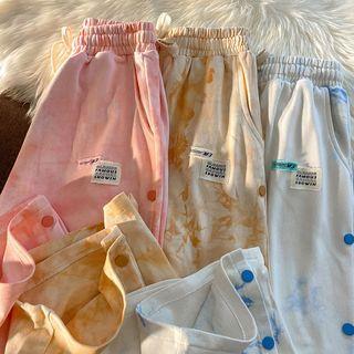 Button-up Tie-dyed Wide Leg Pants