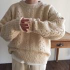 Cable Knit Sweater Milky White - One Size