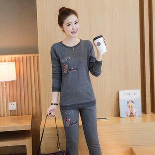 Set: Applique Pullover + Pants