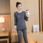 Set: Applique Pullover + Pants