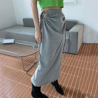Midi Pencil Skirt Gray - One Size