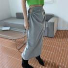 Midi Pencil Skirt Gray - One Size