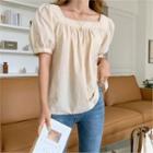 Square-neck Stitched Blouse