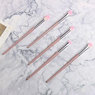 Set Of 5: Pink Handle Makeup Brush With Brush Net - Pink - One Size