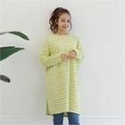Pocket-front Stripe T-shirt Dress