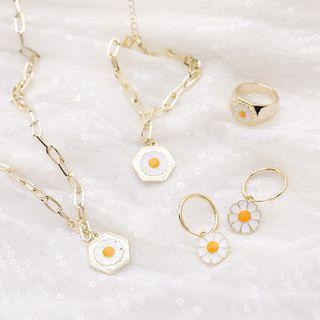 Flower Glaze Alloy Ring