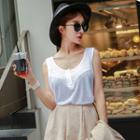 Sleeveless Button-detail Top