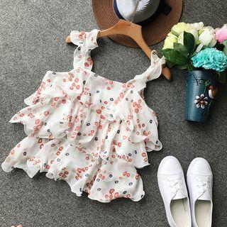 Floral Frilled Strappy Top