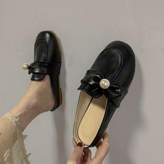 Faux Pearl Accent Mules