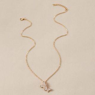 Butterfly Necklace 13246 - Gold - One Size