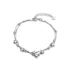 925 Sterling Silver Double Star Bracelet Silver - One Size