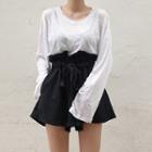 Long-sleeve Top / Wide Leg Shorts