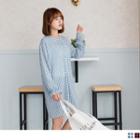 V-neck Plaid Chiffon Dress