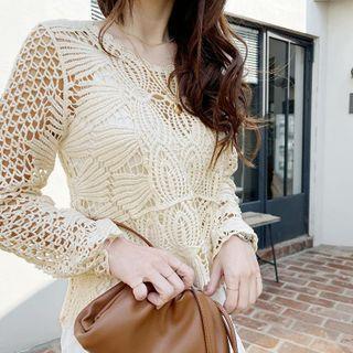 Round-neck Crochet Top