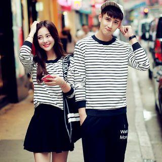 Couple Matching Striped Pullover