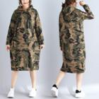 Camouflage Midi Hoodie Dress