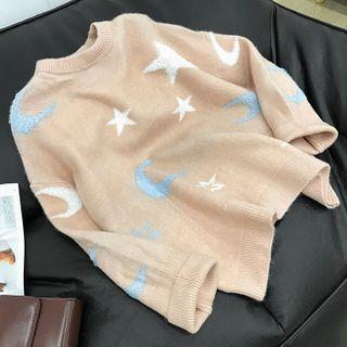 Star & Crescent Print Sweater