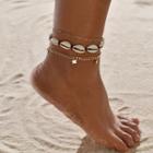 Set Of 3: Shell / Alloy Star Anklet (assorted Designs) As Shown In Figure - One Size