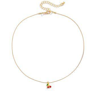 Cherry Pendant Alloy Choker Gold - One Size