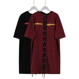 Tie-back Applique Zip Tunic