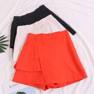 Patchwork Asymmetric A-line Skort